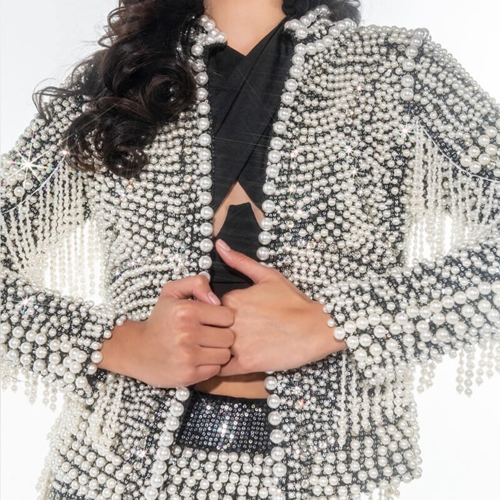 LUXE ALL OVER PEARL ALIX JACKET